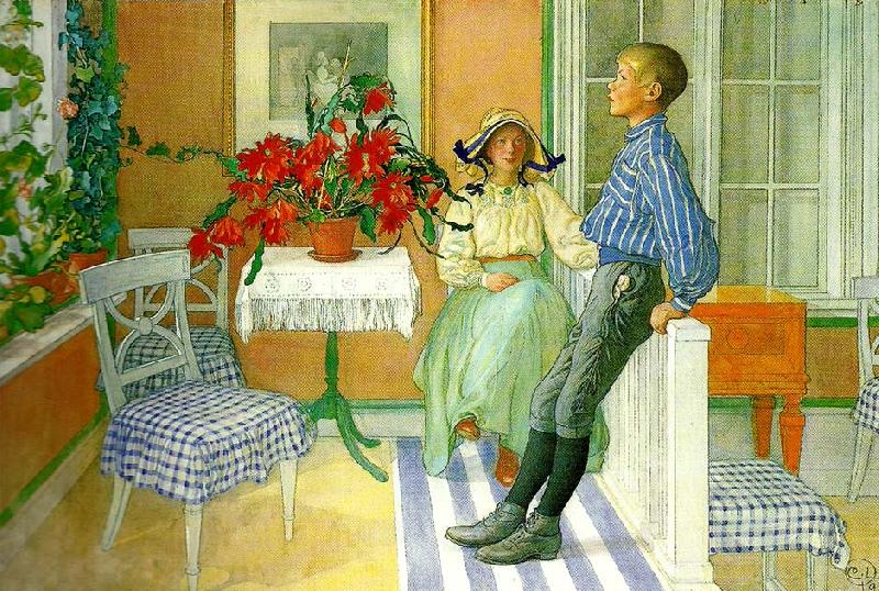 Carl Larsson syskon oil painting image